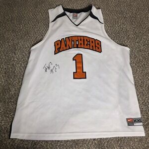 Panthers Basketball Jersey Mens 2XL White Orange Black Nike Team #1 Signed